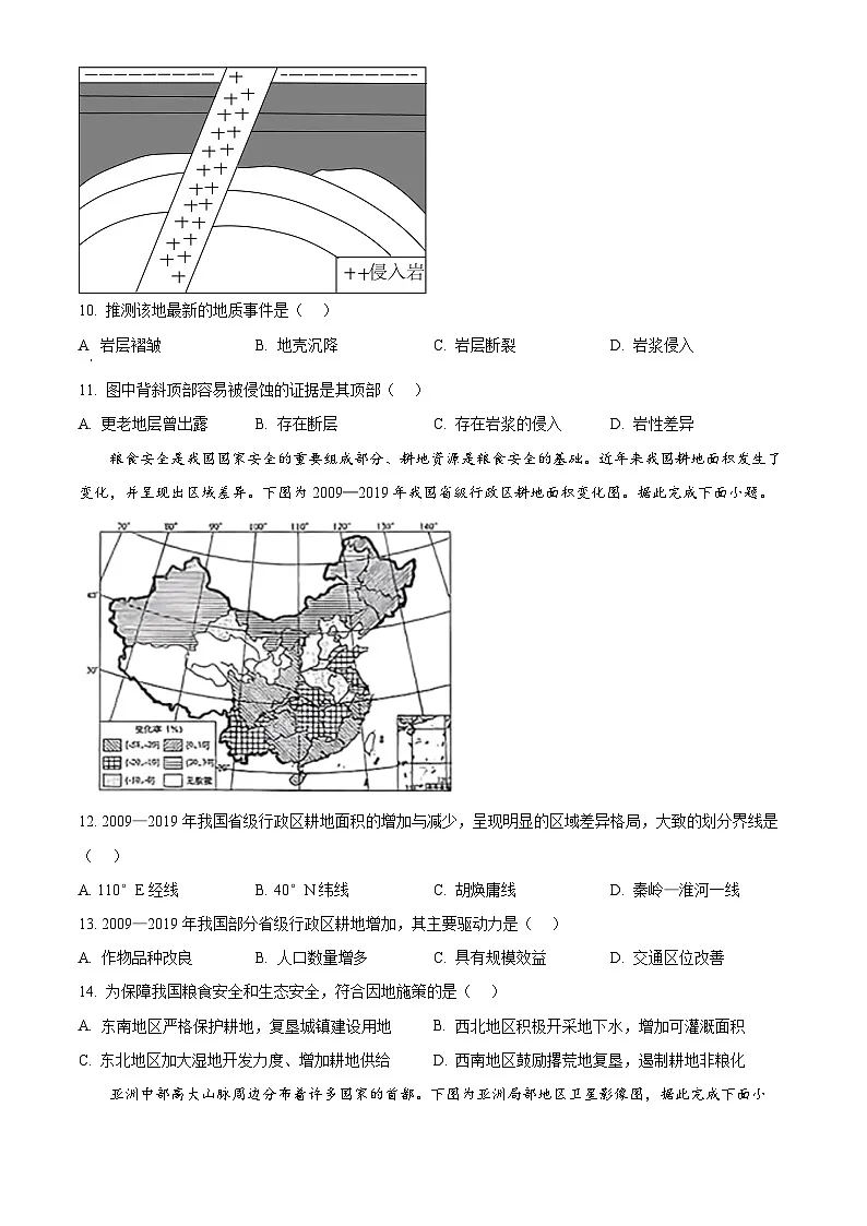 2025年江苏省高考真题 地理试题及答案解析第3页