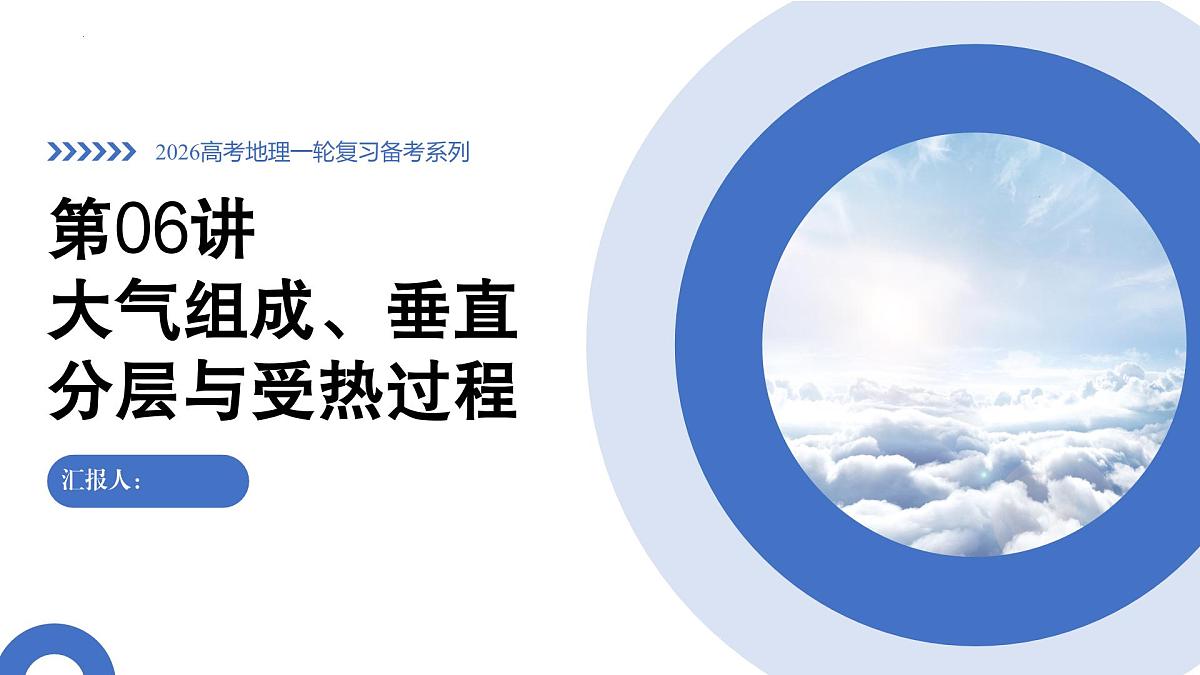 第06讲+大气组成、垂直分层与受热过程(复习课件)(安徽专用)2026年高考地理一轮复习讲练测第1页