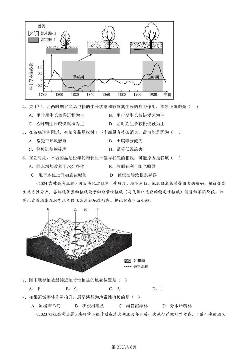 2023-2025全国高考真题地理汇编:植被 有答案解析第2页