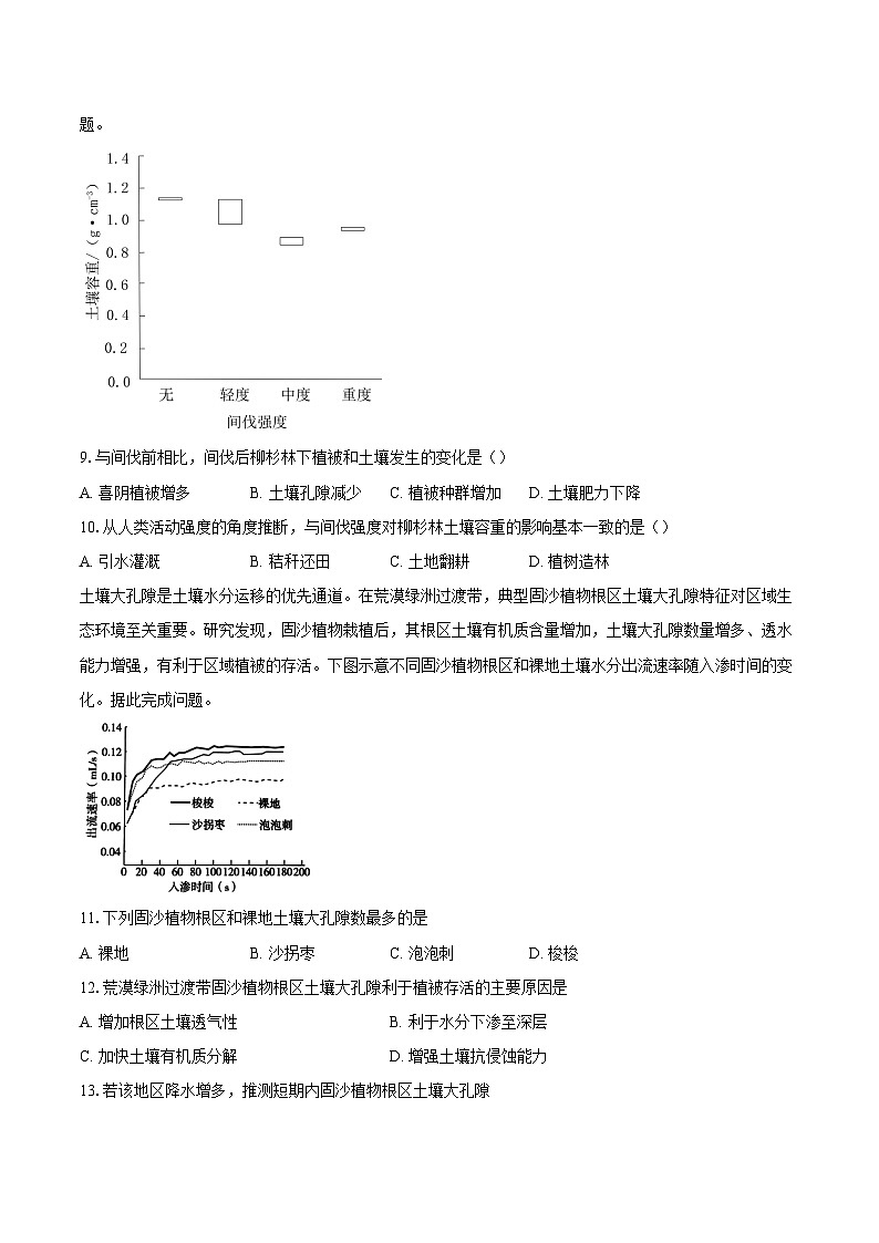 第五第二节 土壤 同步练习(含解析)人教版(2019)地理高中必修第一册第3页