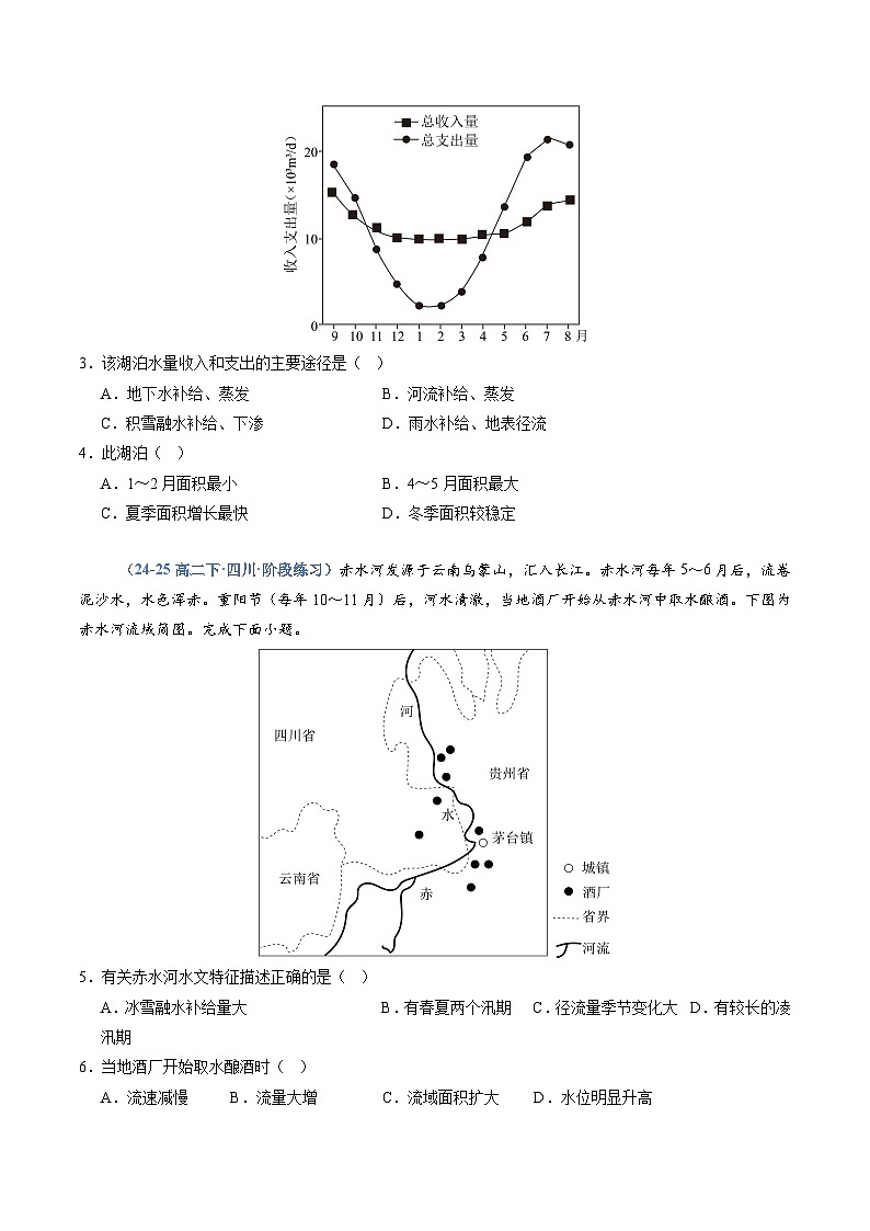 人教版2019选择性必修一专题04 水的运动(专项训练)(学生版)第2页