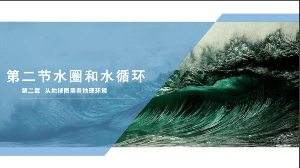 鲁教版(2019)高中地理必修第一册2.2.3水圈与水循环课件第1页