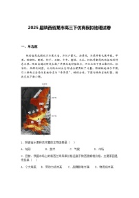 2025届陕西省某市高三下仿真模拟地理试卷（含答案解析）
