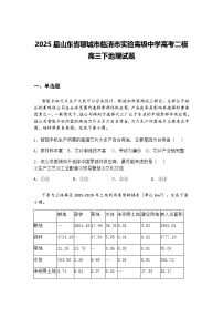 2025届山东省聊城市临清市实验高级中学高考二模高三下地理试题（含答案解析）