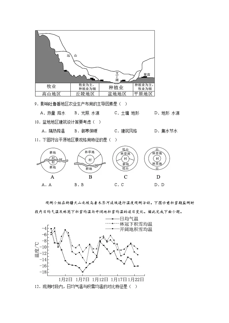 2025-2026学年湖南省永州市高三上学期第一次模拟考试地理试题(附答案解析)第3页
