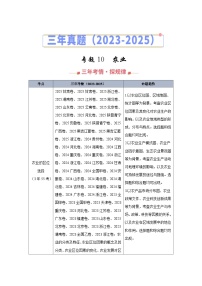2023-2025年高考地理真题分类汇编专题10农业（Word版附解析）