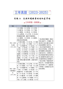 2023-2025年高考地理真题分类汇编专题06自然环境的整体性与差异性（Word版附解析）