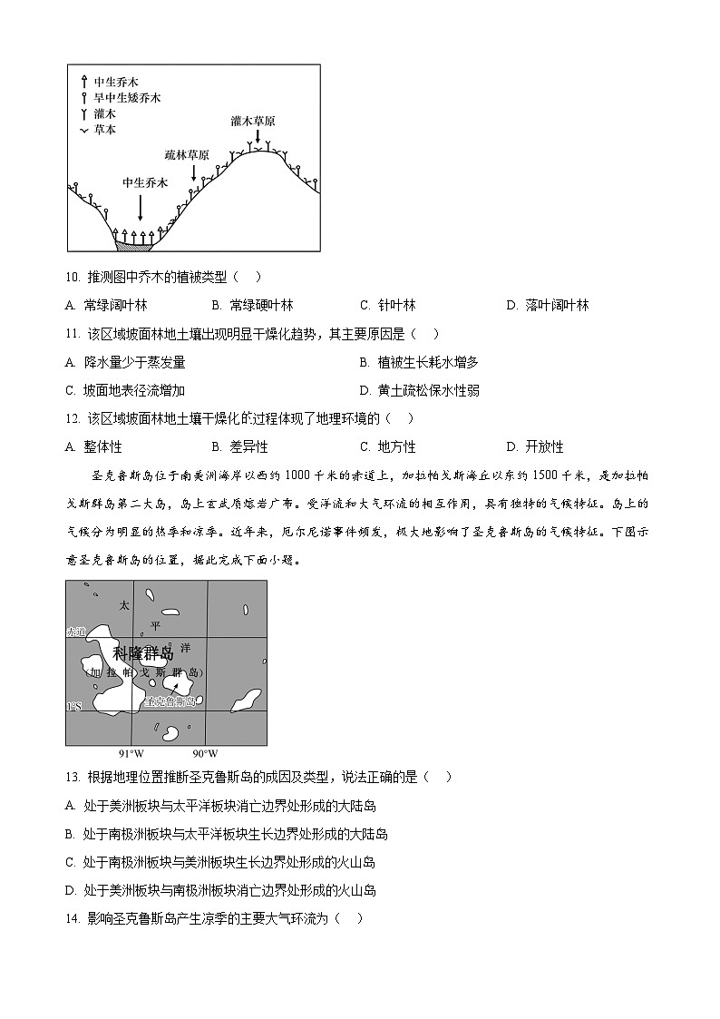 湖北省鄂东南省级示范高中教育教学改革联盟2025-2026学年高三上学期期中考试地理试卷(原卷版)第3页