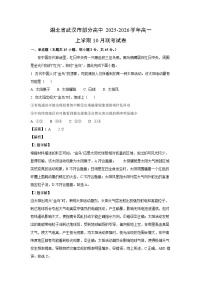 2025~2026学年湖北省武汉市部分高中高一（上）10月联考地理试题（解析版）