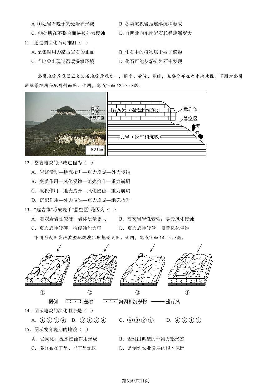 2025北京大峪中学高二(上)期中地理(教师版)试卷第3页