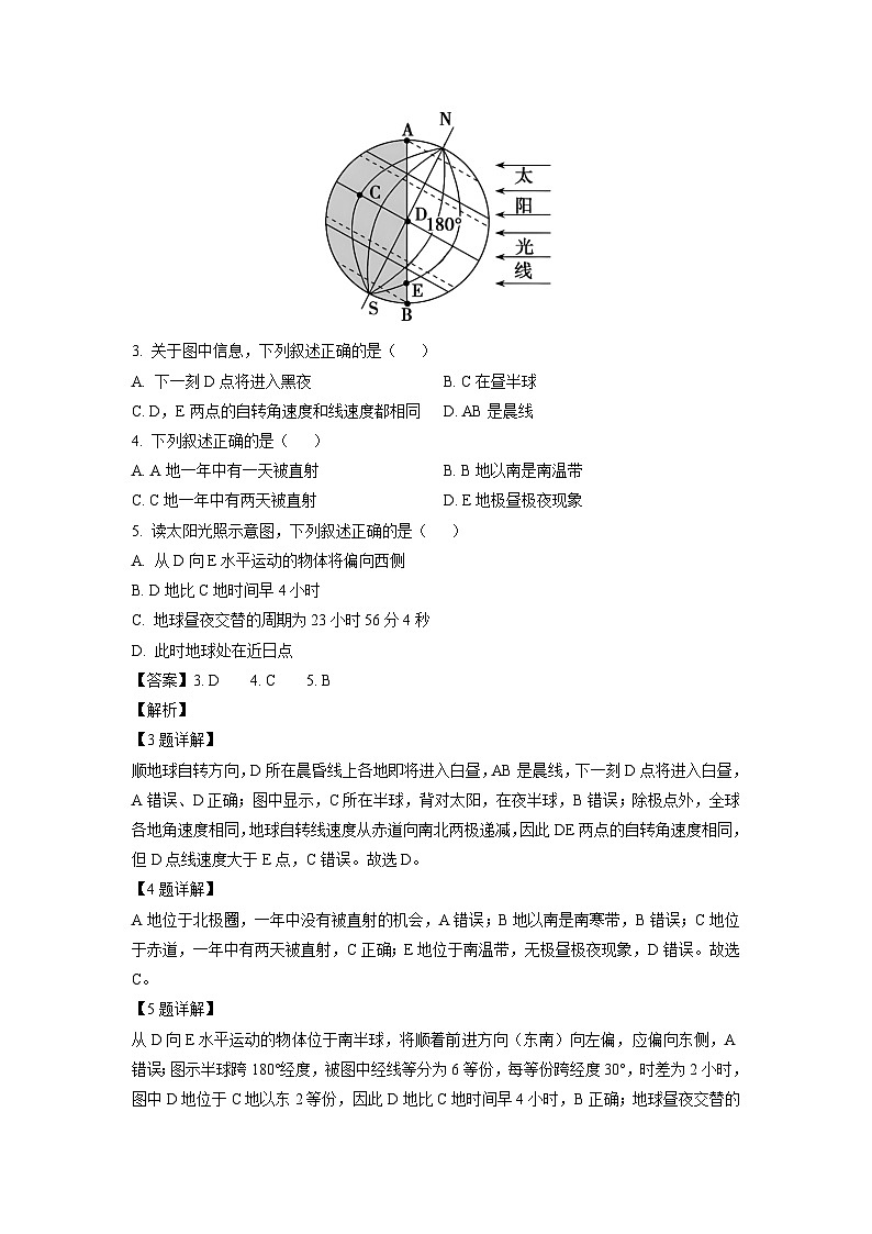 江苏省部分学校2024-2025学年高三上学期12月联合测评地理试卷(解析版)第2页