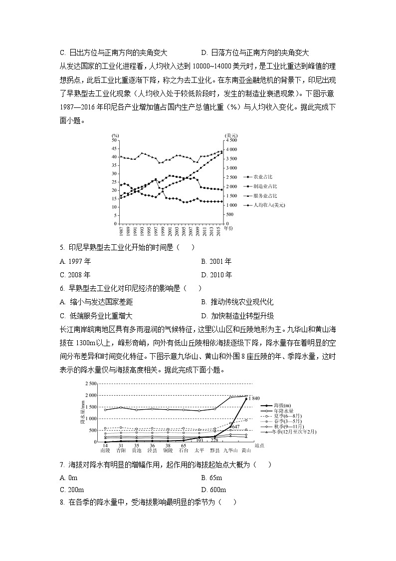 辽宁省名校联盟2024-2025学年高三上学期高考模拟地理试卷(学生版)第2页