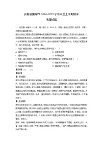 安徽省芜湖市2024-2025学年高三上学期期末地理试题（解析版）