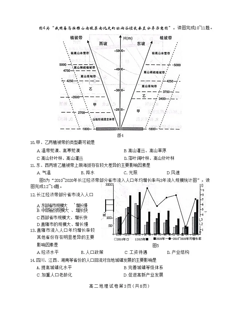 江苏省南通市2023-2024学年高二下学期6月期末地理试题第3页
