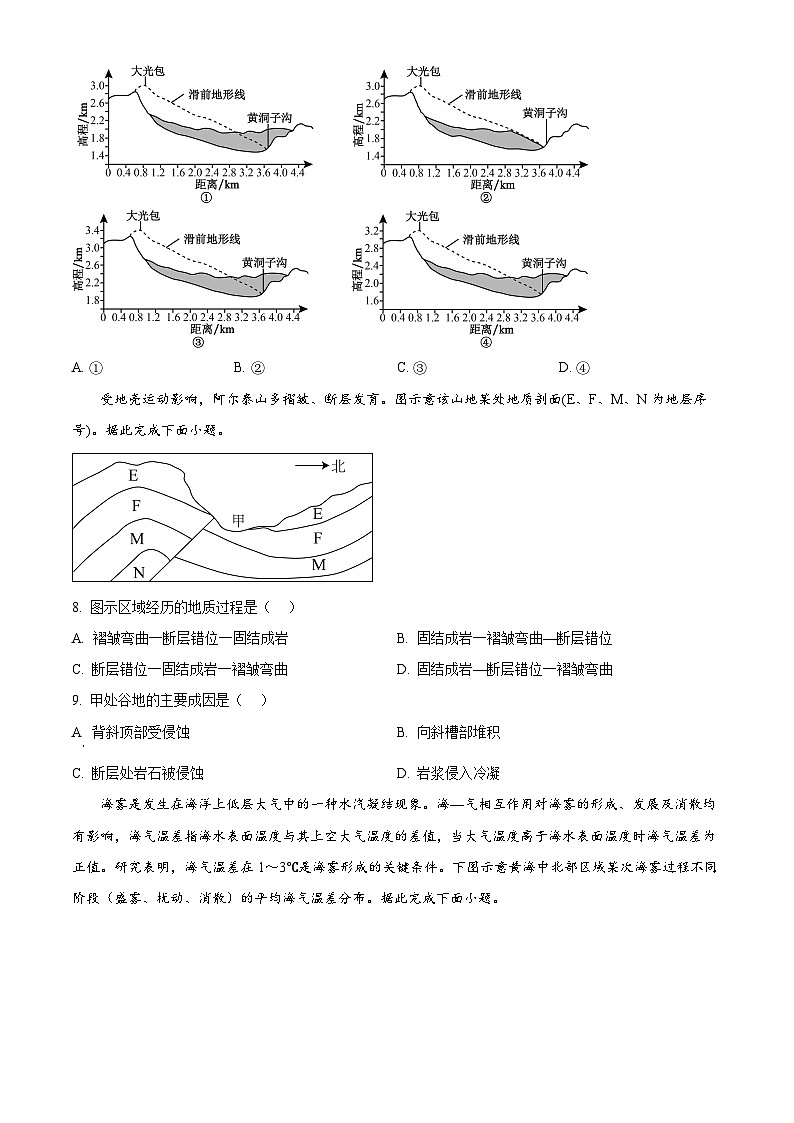 安徽省部分学校2025-2026学年高三上学期期中地理试卷 Word版无答案第3页