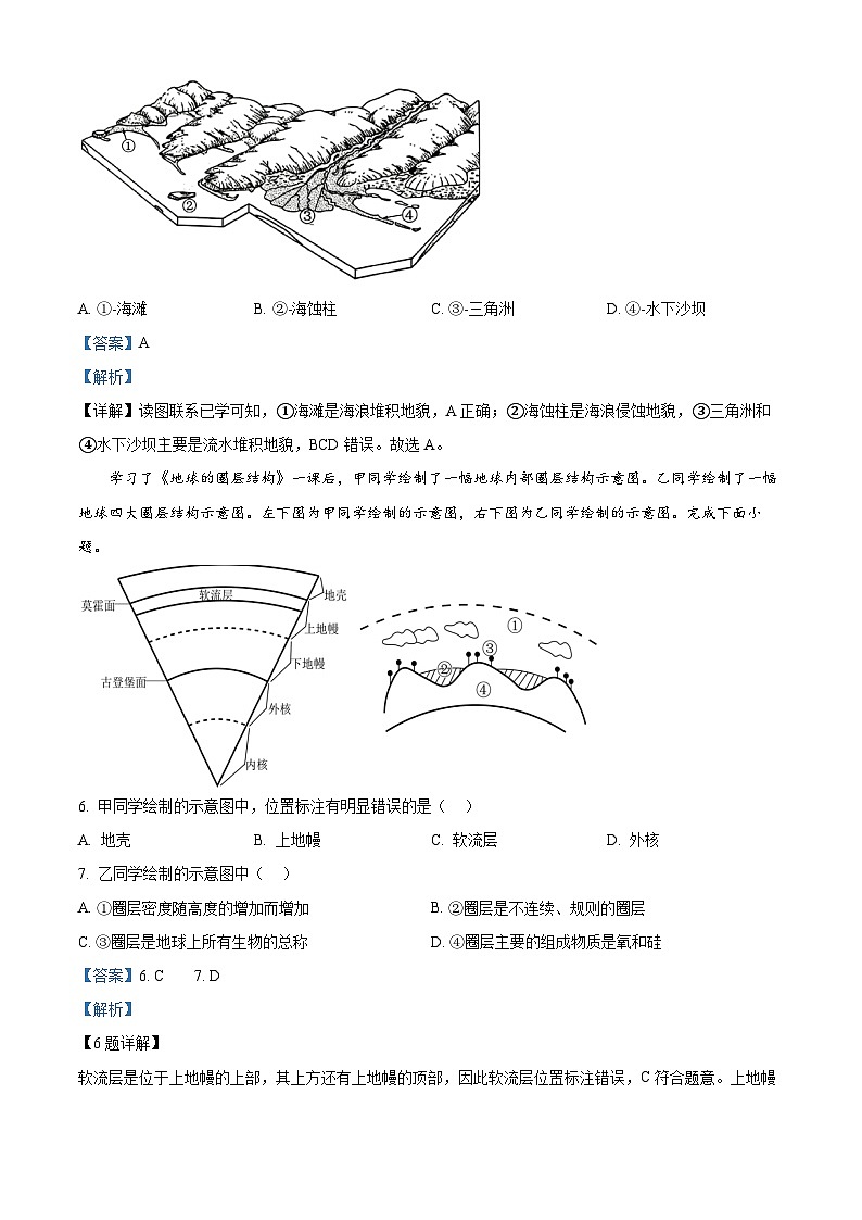 浙江省环大罗山联盟2025-2026学年高一上学期11月期中地理试题 Word版含解析第3页