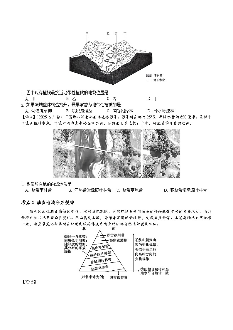2026届高考地理二轮复习自然环境的地域差异性专题讲义(后附答案无解析)第3页