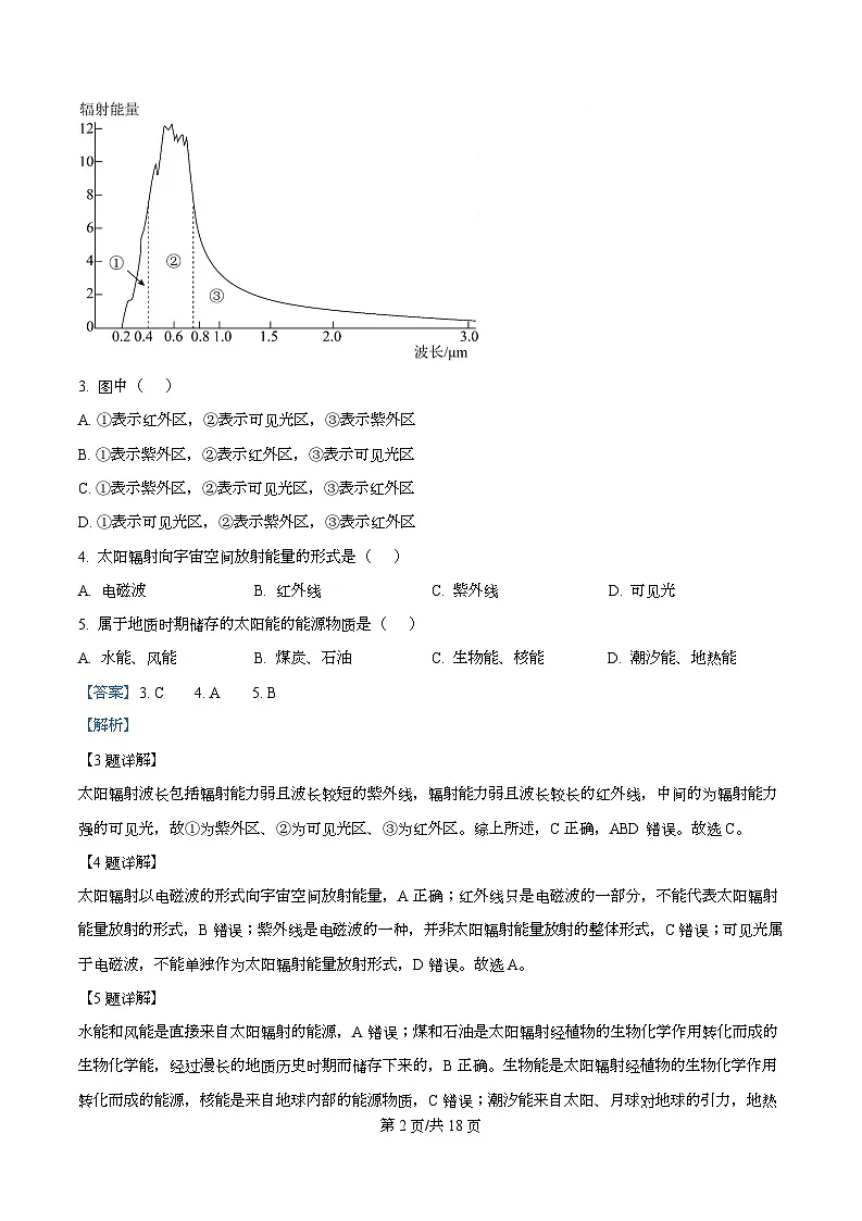 四川省西充中学2025-2026学年高一上学期期中考试地理试题 Word版含解析第2页