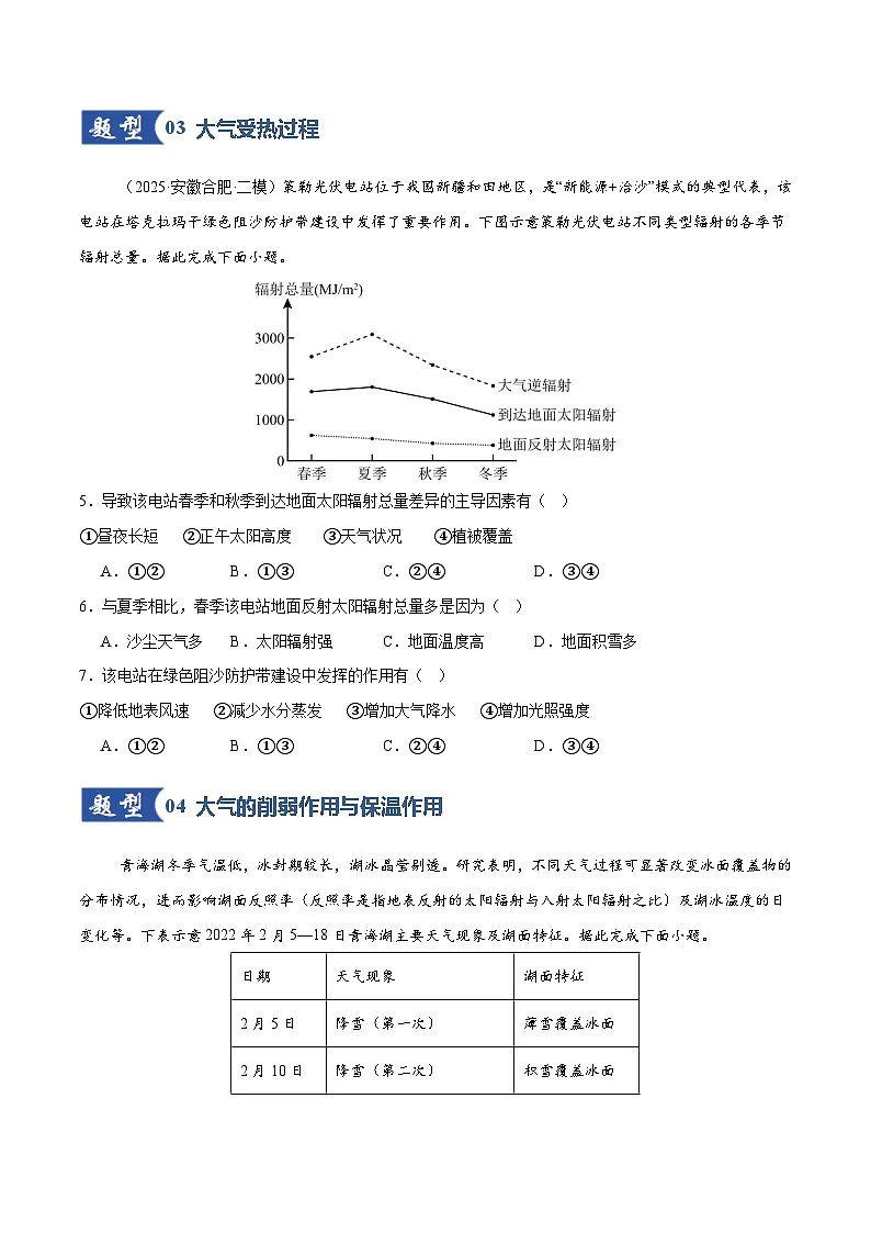 高考地理一轮复习-大气的组成、垂直结构及受热过程(专项训练)(全国通用)(原卷版)第3页