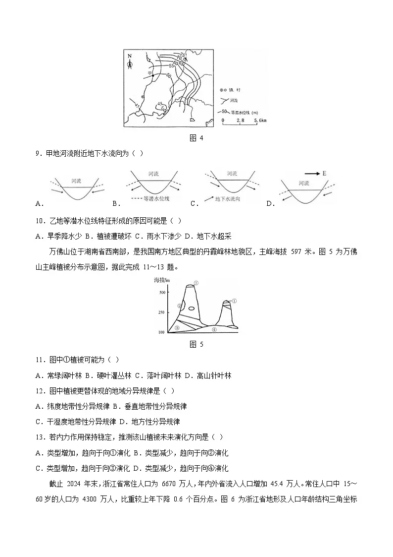 江苏省南通市如皋市2025届高三下学期适应性考试(三)地理试卷(含答案)第3页
