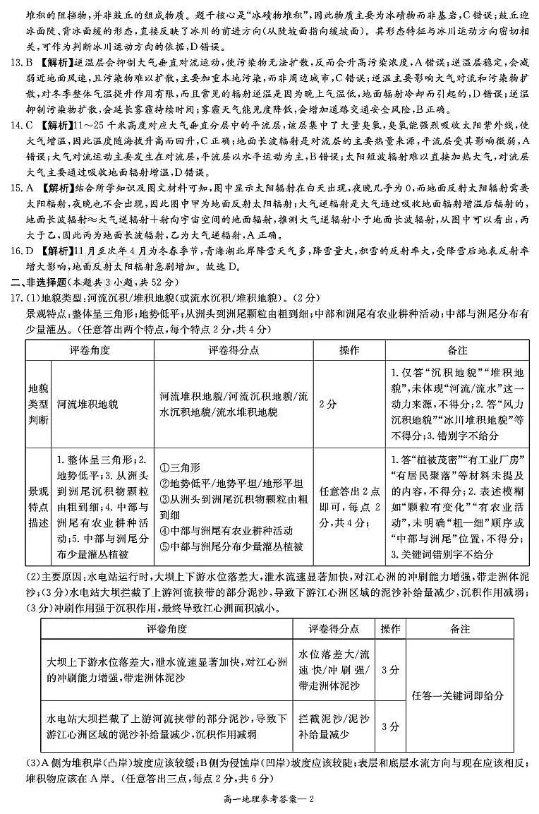 湖南省武冈市第二中学2025年12月高一学情检测卷地理试卷 地理答案1(高一12月学情检测)-副本第2页