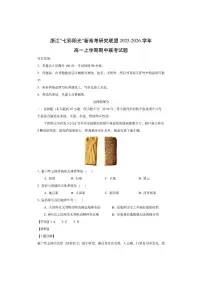 浙江”七彩阳光“新高考研究联盟2025-2026学年高一上学期期中联考(解析版)地理试卷