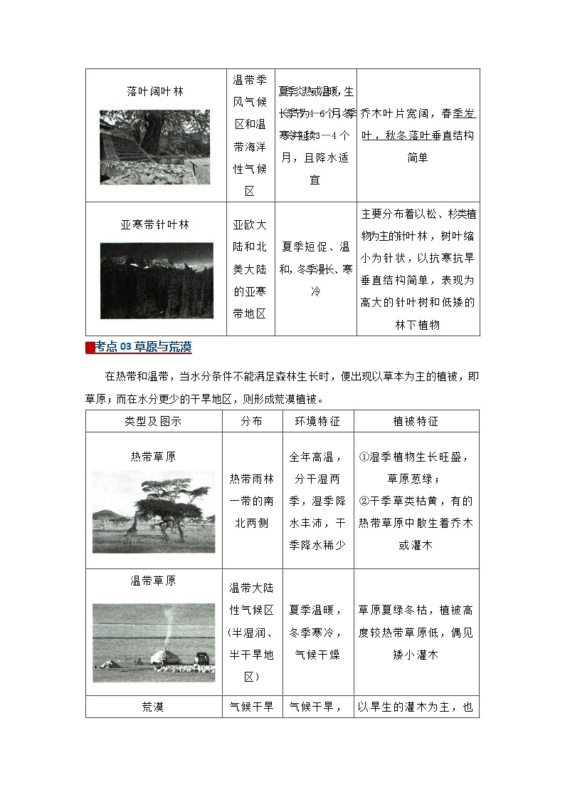 专题05植被与土壤(word)2025-2026学年高中地理高一必修一期末复习学案知识清单+习题(解析版)第3页