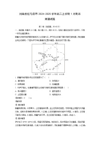 河南省驻马店市2024-2025学年高二上学期1月期末地理试卷 （解析版）