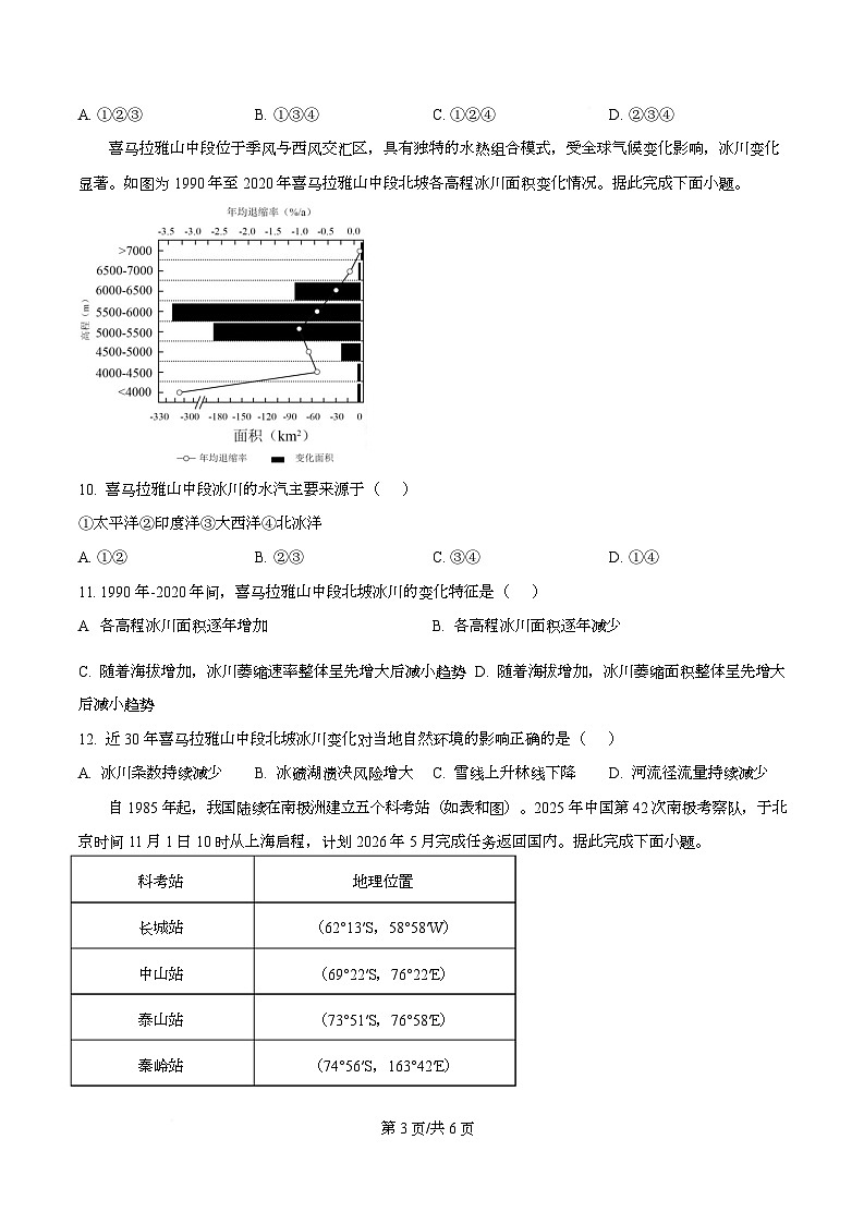 湖北省随州市、孝感市部分高中2025-2026学年高二上学期12月月考地理试题(原卷版)第3页