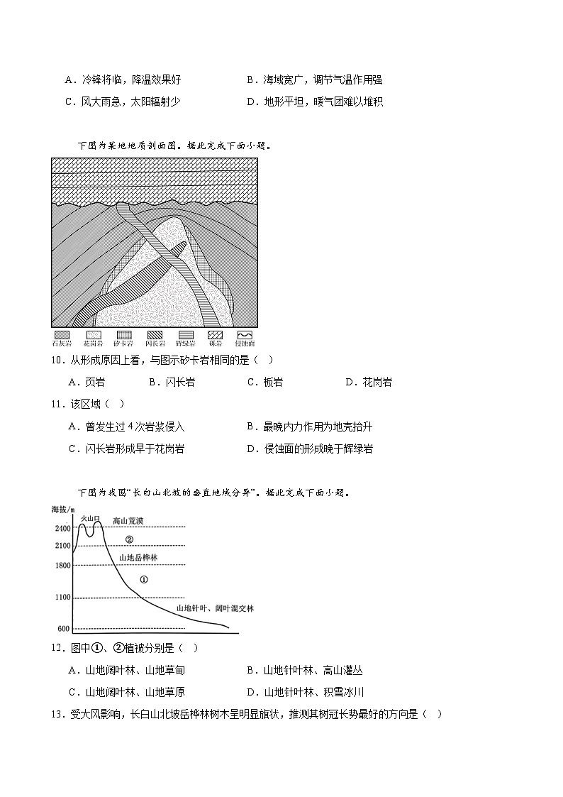 江苏省常州高级中学2025-2026学年高二上学期期中考试 地理 Word版含答案第3页
