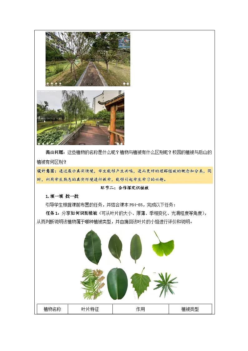 人教版高中地理必修第一册5.1植被表格式教案第2页