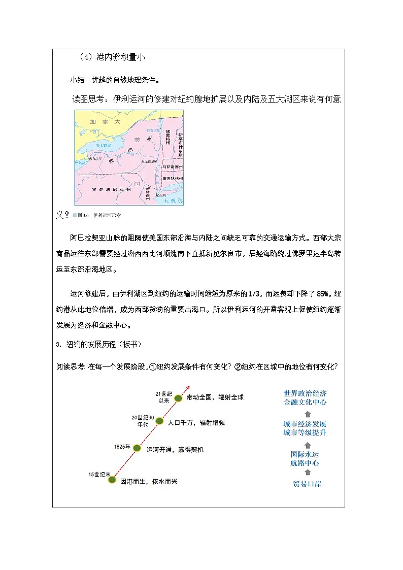 人教版高中地理选修2 区域发展3.1《城市的辐射功能表格式教案第2页