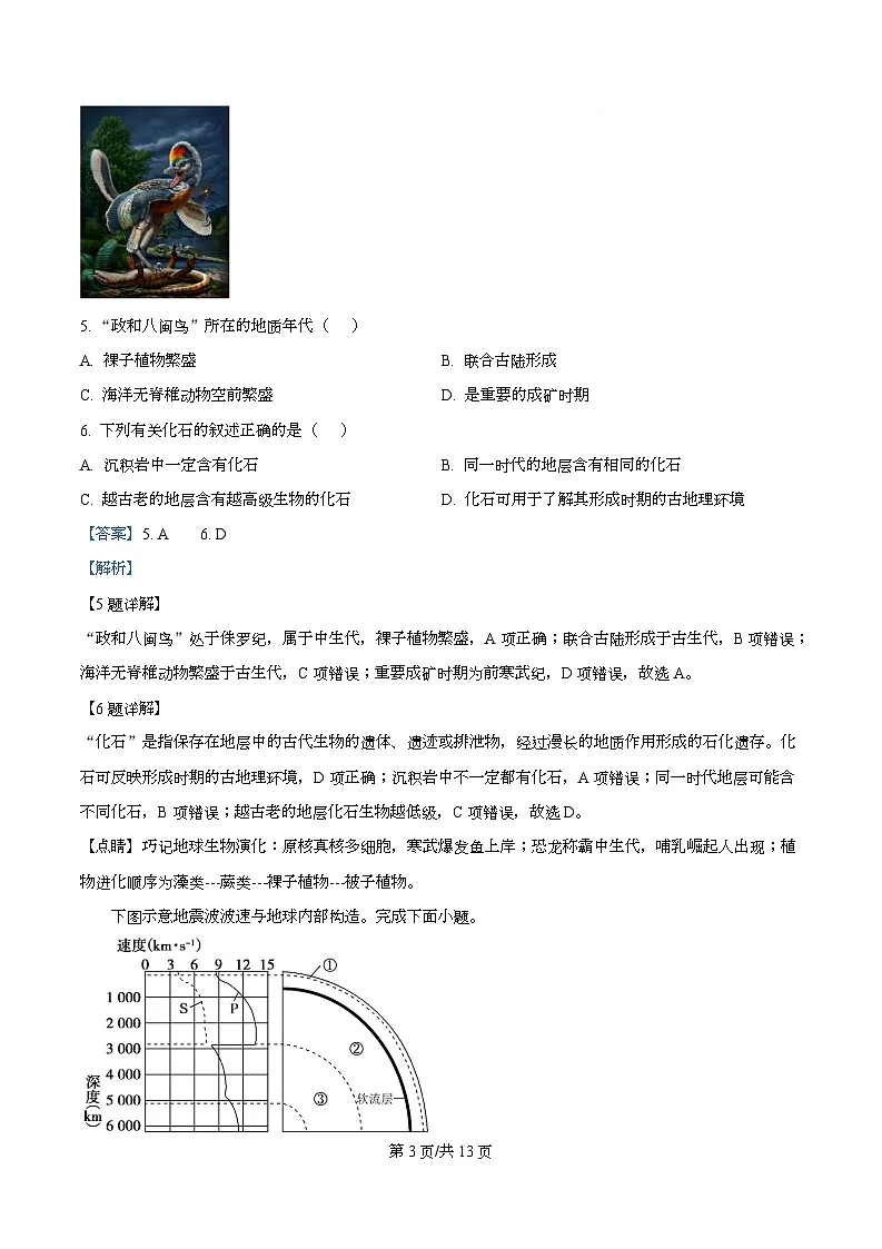 广东省茂名市电白区2025-2026学年高一上学期期中考试地理试题 Word版含解析第3页