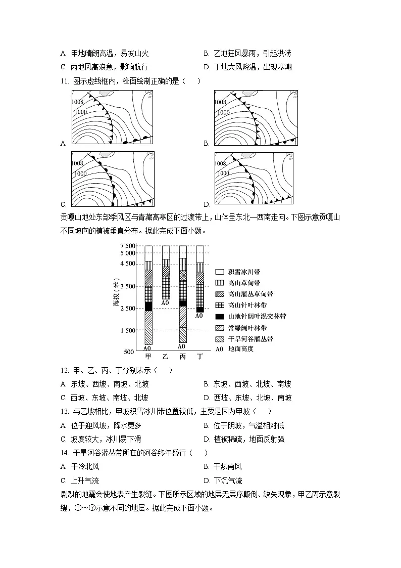 2024-2025学年湖南省郴州市高二上学期1月期末地理试卷(学生版)第3页