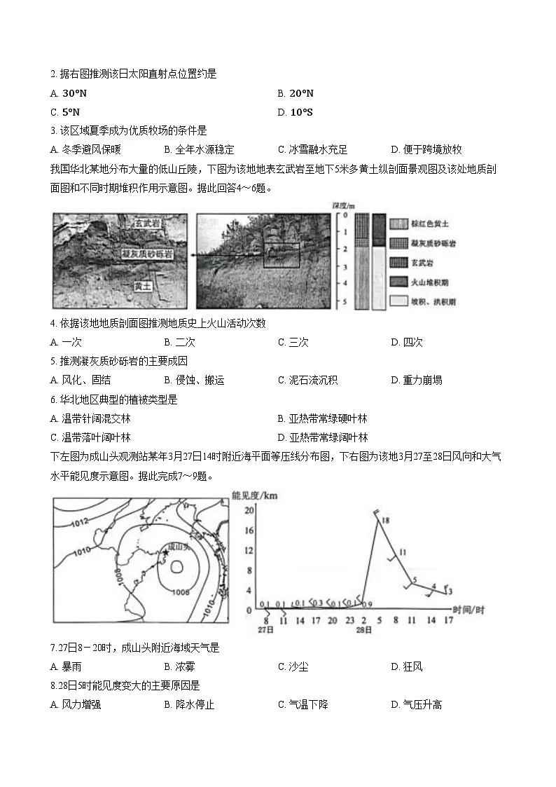 江苏省盐城市、南京市2025_2026学年高三上学期期末调研测试地理试题(文字版,含答案)第2页