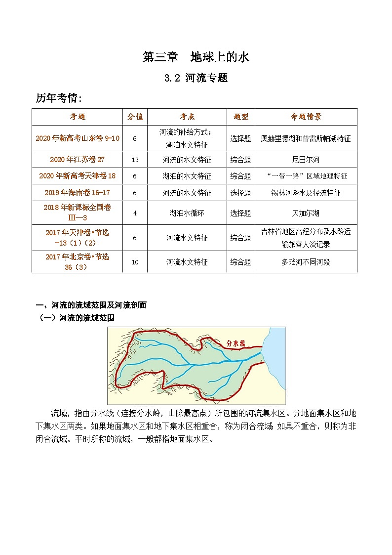 3.2 河流专题(讲义)- 高考地理一轮复习讲练测第1页