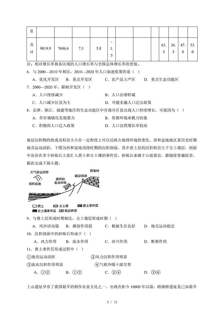 山东省高考质量测评联盟大联考2025~2026学年高三上册一轮复习12月模拟预测地理试卷(含答案)第3页