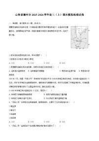 山东省德州市2025-2026学年高三（上）期末模拟地理试卷
