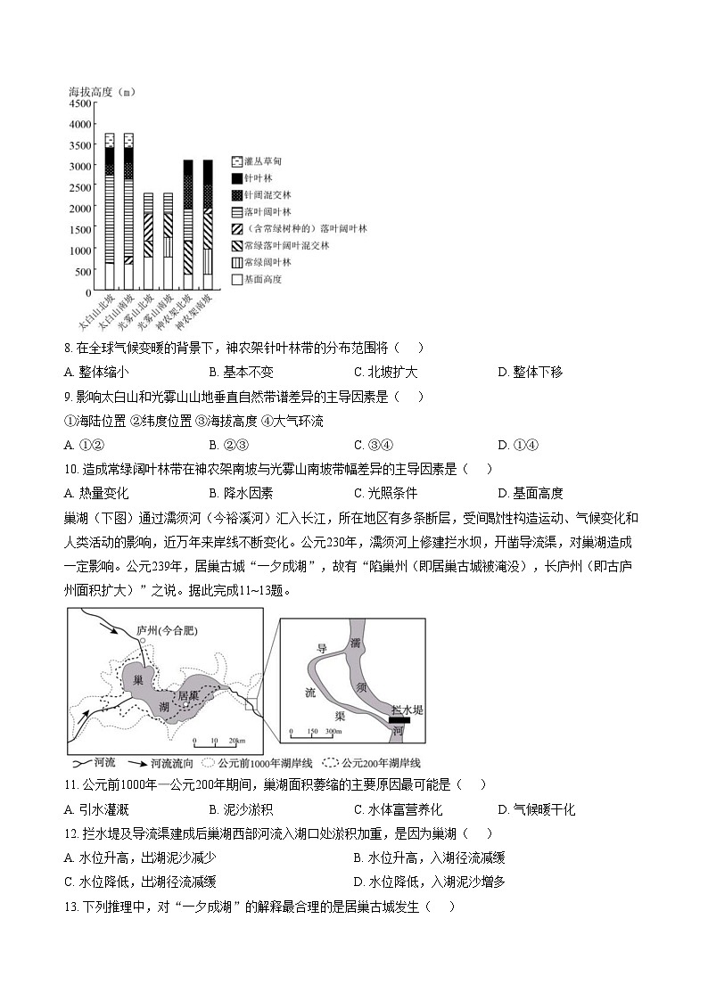 福建省厦门市思明区厦门大学附属科技中学2025_2026学年高二上学期2月期末地理试题(文字版,含答案)第3页