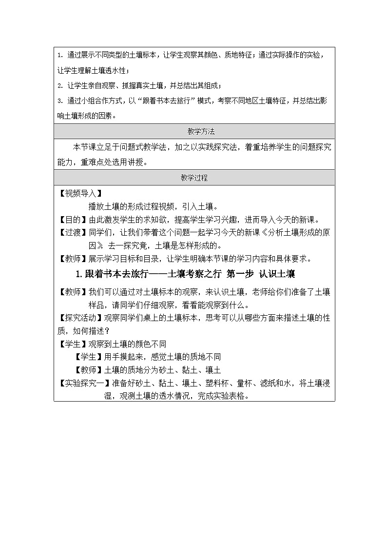 鲁教版(2019)高中地理必修第二册 3.4 分析土壤形成的原因 教学设计第2页