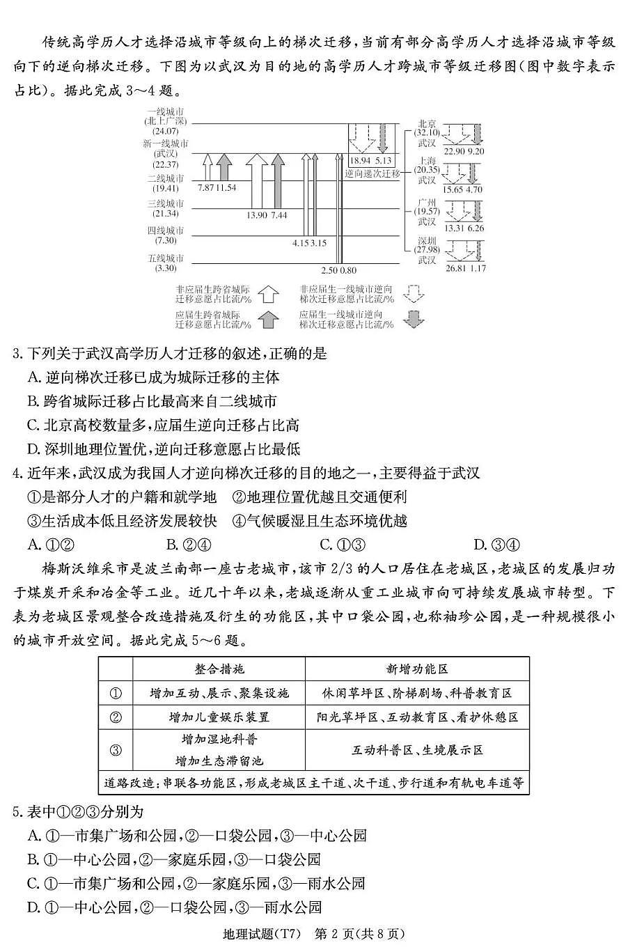 湖南师大附中2026届高三月考试卷(七)地理第2页