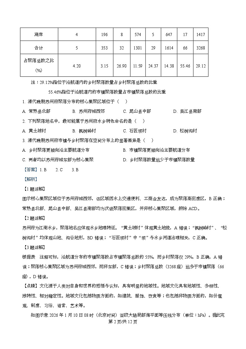 湖北省黄冈市2025-2026学年高二上学期期末地理试题 Word版含解析第2页