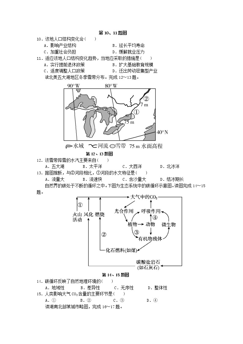 2019届浙江省杭州市高考命题比赛模拟（九）地理试卷（word版）03