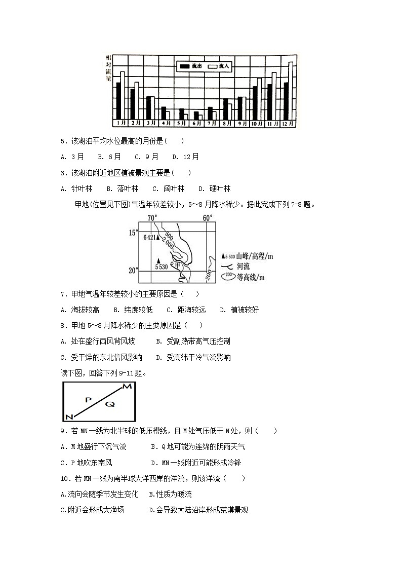 【地理】辽宁省沈阳铁路实验中学2019届高三10月月考第2页
