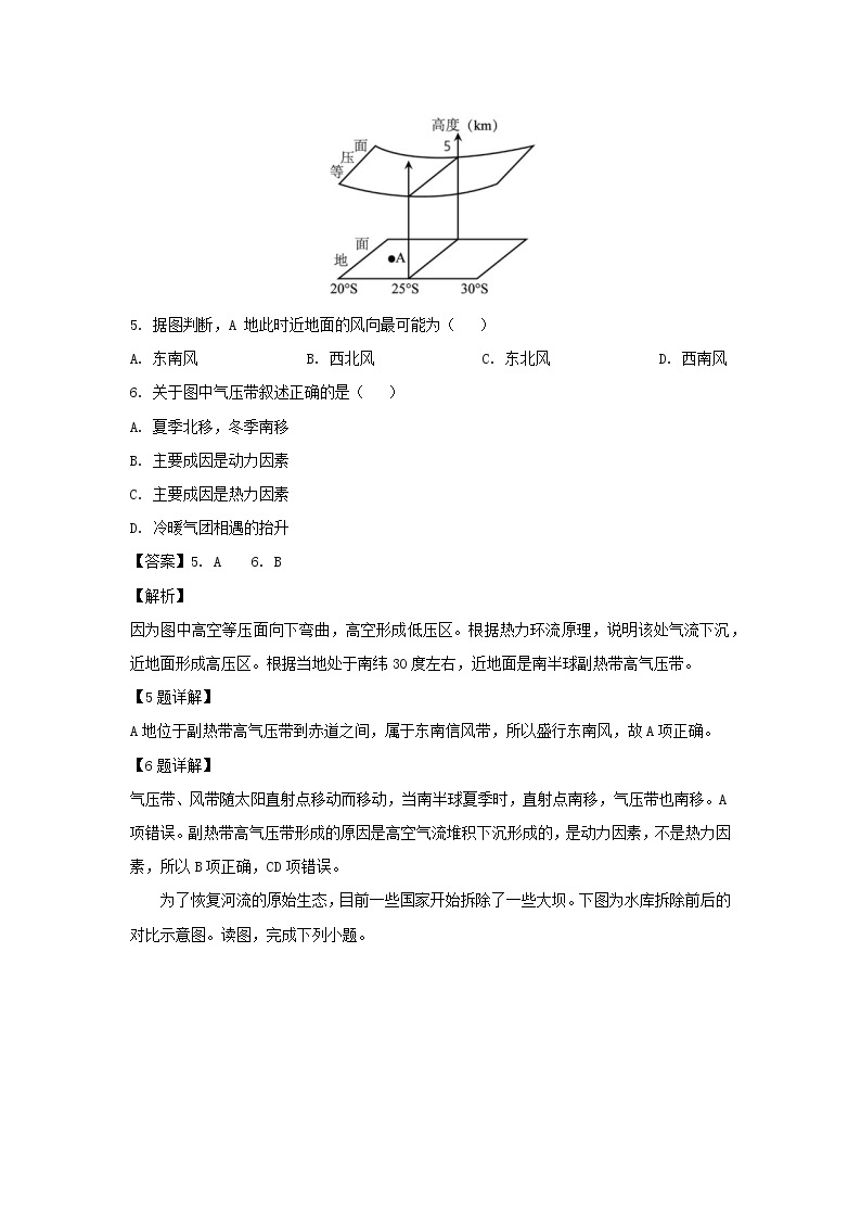 【地理】浙江省浙南名校联盟2019届高三上学期期末联考（解析版） 试卷03