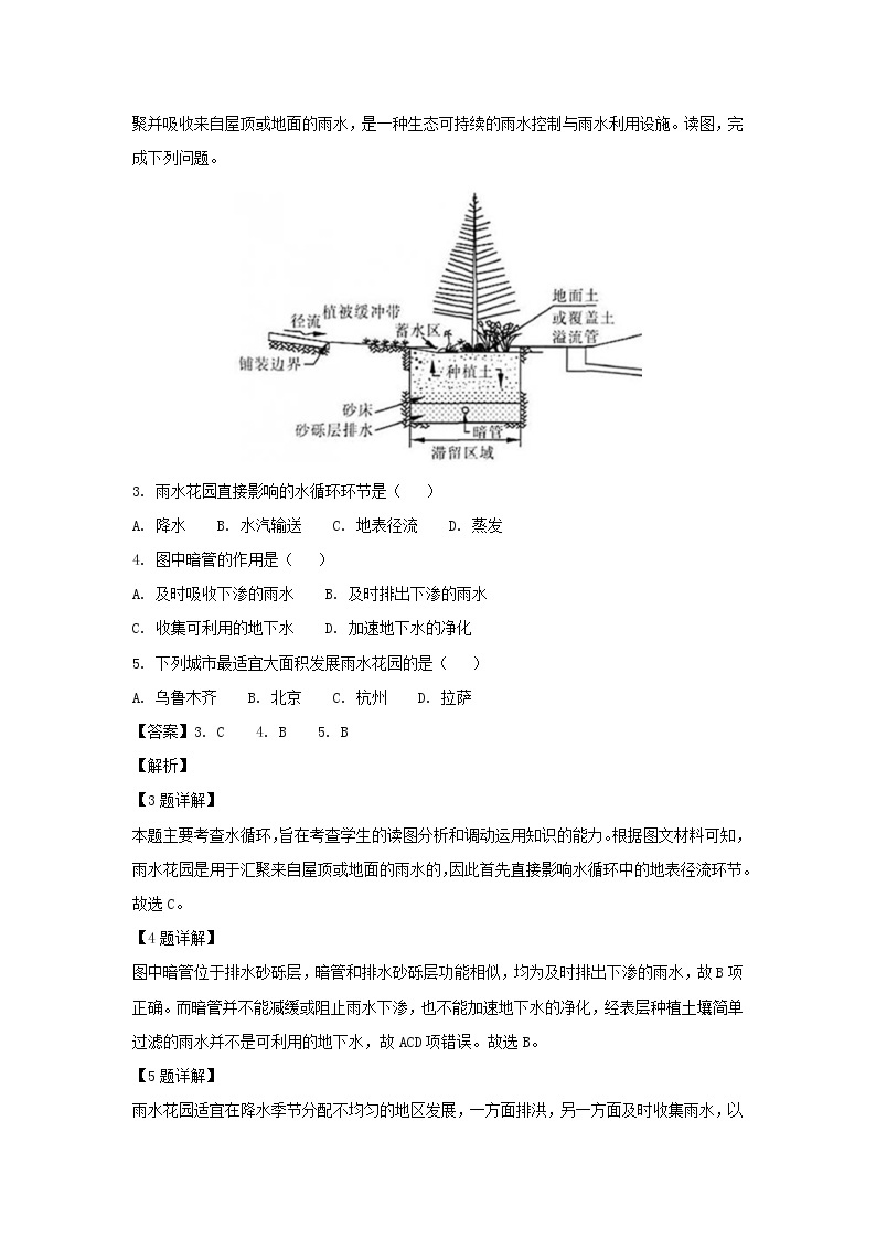 【地理】山西省临汾市高级中学2019届高三上学期期末考试仿真卷（解析版）02