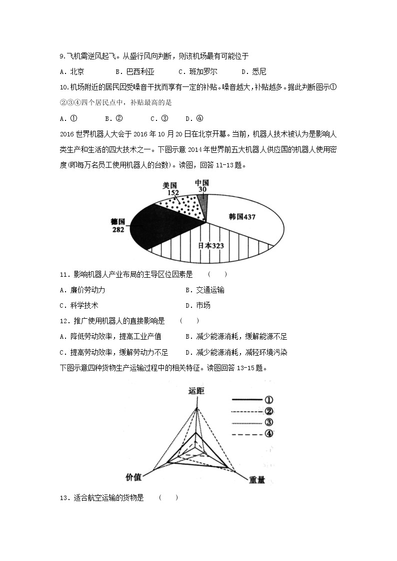 【地理】江西省上饶市“山江湖”协作体2018-2019学年高二上学期第三次月考试题03