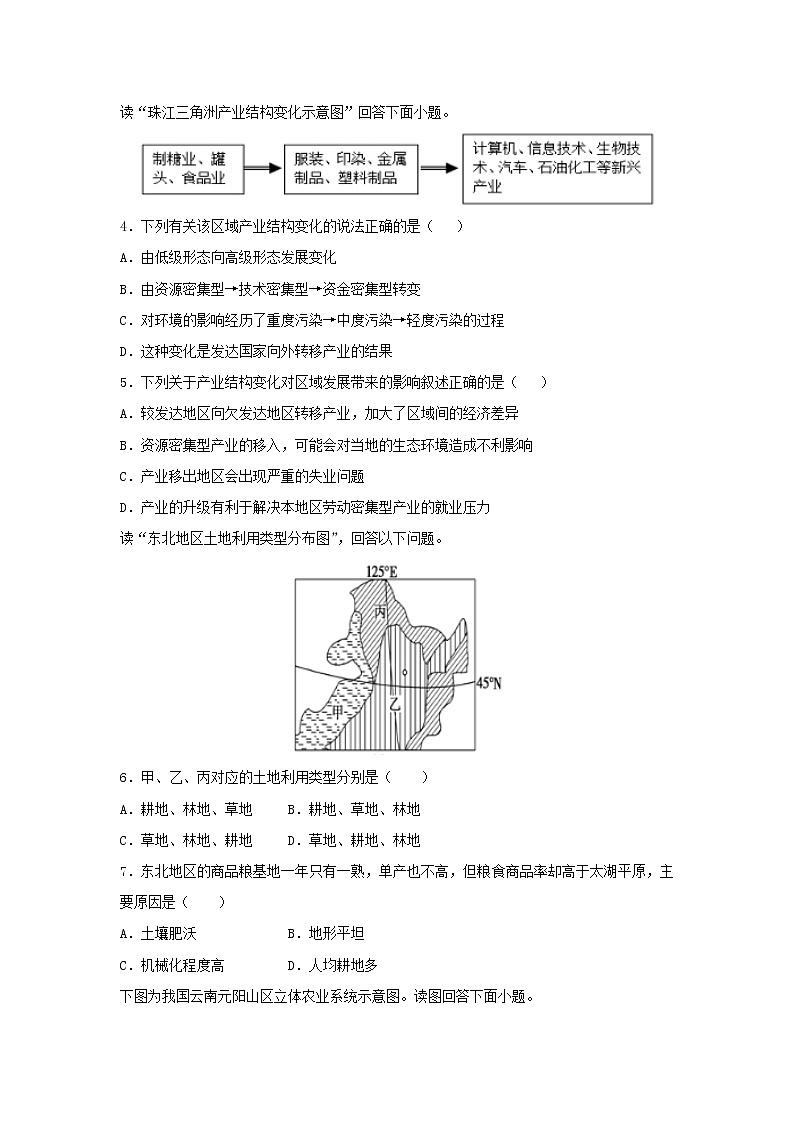 【地理】山东省微山县第二中学2018-2019学年高二上学期第三学段教学质量监测试题(解析版)02