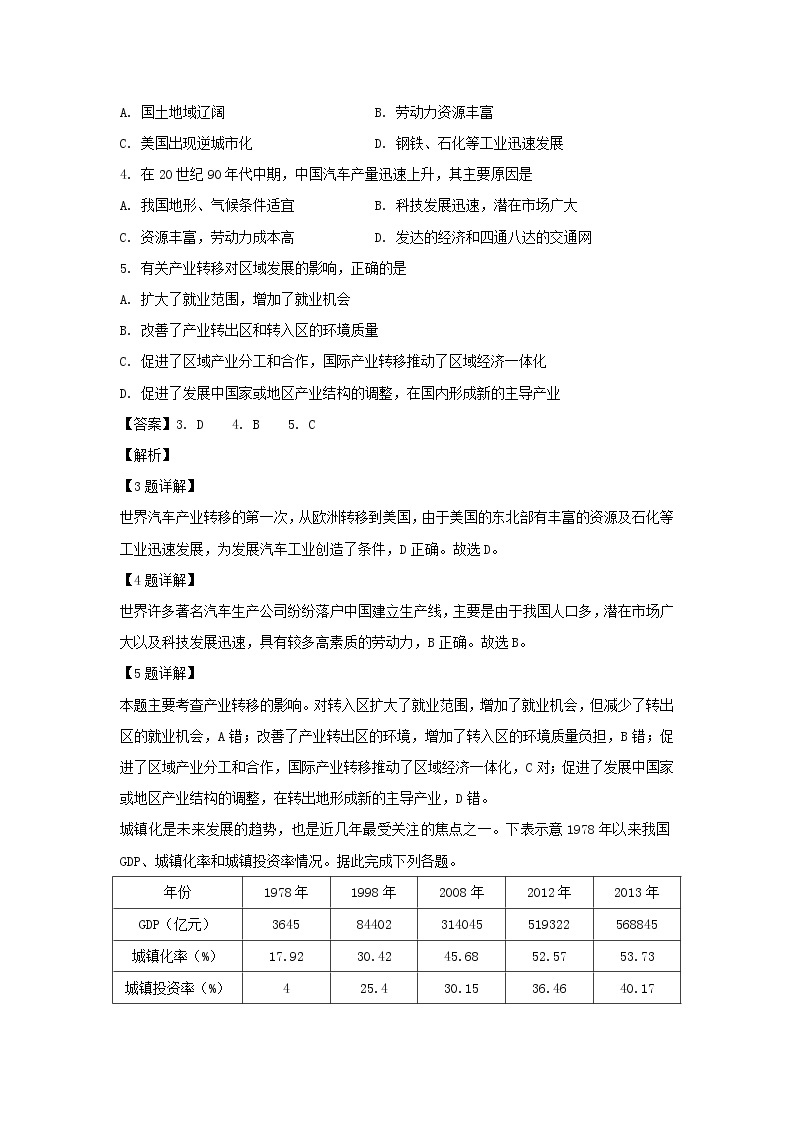 【地理】四川省攀枝花市2018-2019学年高二上学期期末教学质量监测试题（解析版）02