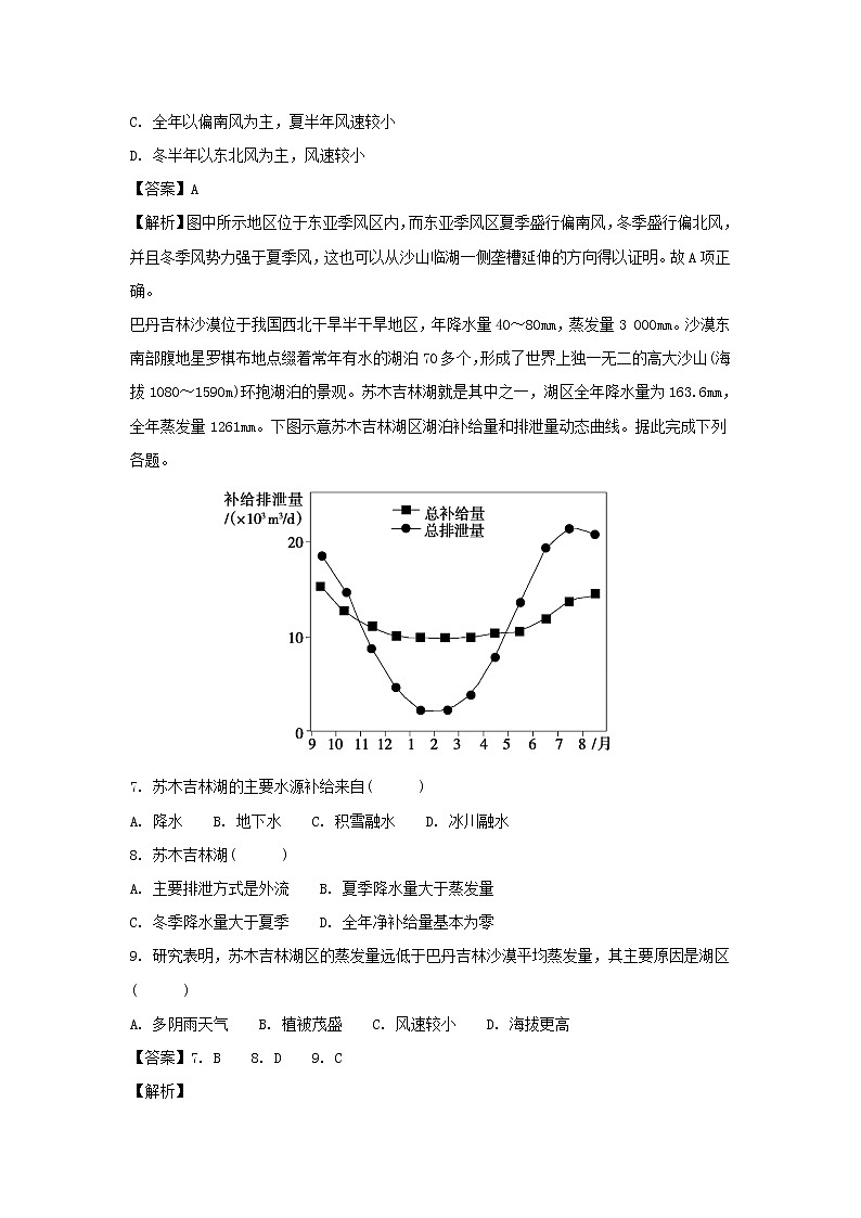 【地理】新疆哈密市第十五中学2018-2019学年高二上学期期末考试试卷(解析版)03